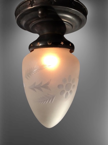 Cut Glass Bullet Flush Light Fixture